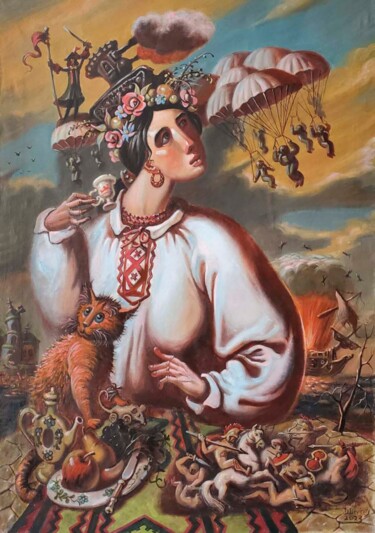 Pittura intitolato "Morning in Ukraine" da Daniel Litvinov, Opera d'arte originale, Olio