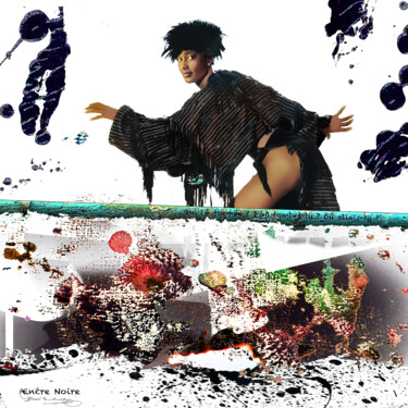 Arte digital titulada ""black woman, dark…" por Daniel Moline, Obra de arte original, Pintura Digital Montado en Plexiglás