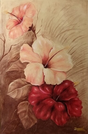 제목이 "Flores de colores"인 그림 Daniel Portales로, 원작, 연필
