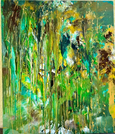 Painting titled "Nature flow" by Daniela Auer, Original Artwork, Acrylic Mounted on Wood Stretcher frame