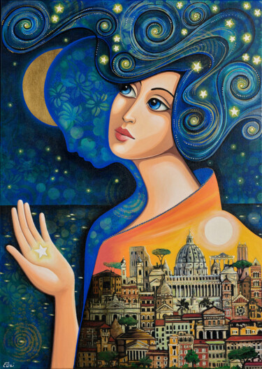 Painting titled "Roma" by Daniela Prezioso Einwaller, Original Artwork, Acrylic