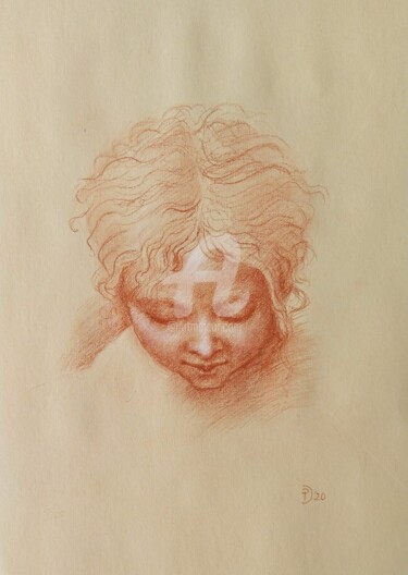 Disegno intitolato "Copia dal Parmigian…" da Daniela Protopapa, Opera d'arte originale, Matita