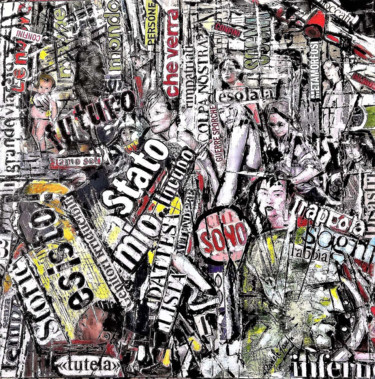 Collages titulada "Quando- tracce cont…" por Daniela Foschi, Obra de arte original, Acrílico Montado en Bastidor de camilla…