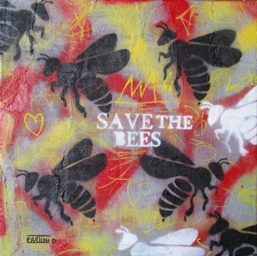 Pintura intitulada "Save the Bees serie…" por Daniele Fratini, Obras de arte originais, Acrílico