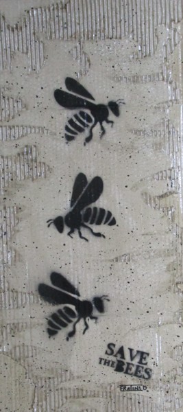 Schilderij getiteld "Save the Bees carto…" door Daniele Fratini, Origineel Kunstwerk, Graffiti