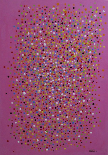 Pittura intitolato "Coriandoli rosa" da Daniele Fratini, Opera d'arte originale, Smalto
