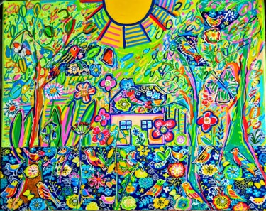 Pintura titulada "Spring is coming." por Daniele Jasselin, Obra de arte original, Acrílico Montado en Bastidor de camilla de…