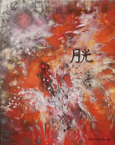 Schilderij getiteld "Chang'e Déesse de l…" door Danielle Alarcon Dalvin, Origineel Kunstwerk, Acryl