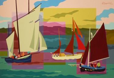 Malerei mit dem Titel "Fête des vieux grée…" von Danielle Braillon (DANIELL), Original-Kunstwerk, Öl