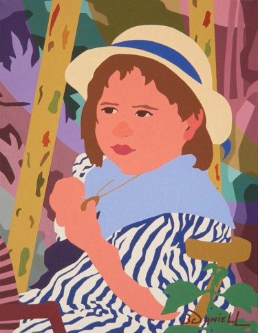 Pintura intitulada "La marinière" por Danielle Braillon (DANIELL), Obras de arte originais, Óleo