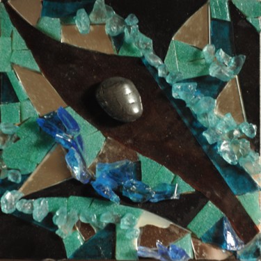 Escultura intitulada "Autour d'une hémati…" por Danielle Dupuis, Obras de arte originais, Mosaico