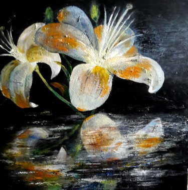 Peinture intitulée "Reflets lys" par Danielle Mangeon, Œuvre d'art originale, Acrylique