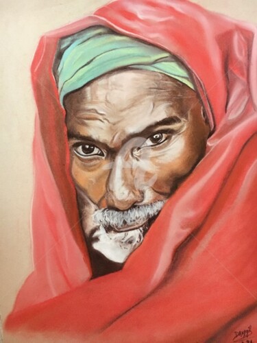 Drawing titled ""REGARD TENEBREUX"" by Danygil, Original Artwork, Pastel