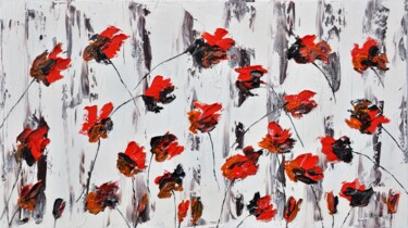 Peinture intitulée "Poppies 3" par Daniel Urbaník, Œuvre d'art originale, Huile