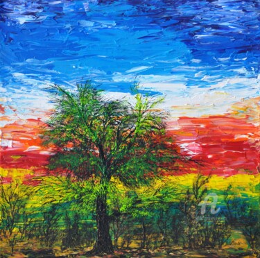 Pittura intitolato "Spring sunset" da Daniel Urbaník, Opera d'arte originale, Acrilico
