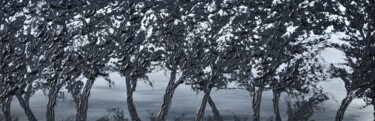 Peinture intitulée "Black Trees" par Daniel Urbaník, Œuvre d'art originale, Acrylique