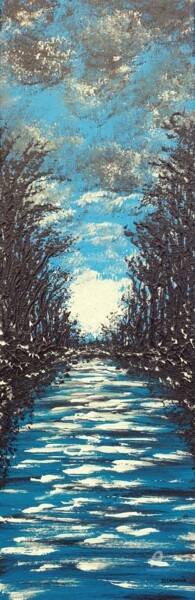 Malarstwo zatytułowany „Winter River” autorstwa Daniel Urbaník, Oryginalna praca, Akryl