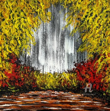 Картина под названием "Autumn veil 1" - Daniel Urbaník, Подлинное произведение искусства, Акрил