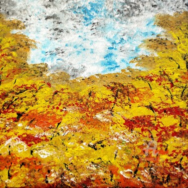 Картина под названием "Forest in autumn" - Daniel Urbaník, Подлинное произведение искусства, Акрил