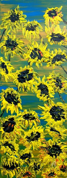 Pintura titulada "Blooming sunflowers" por Daniel Urbaník, Obra de arte original, Acrílico