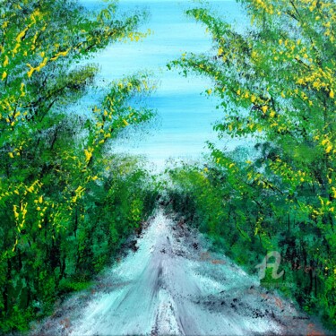 Painting titled "Forest Path 1" by Daniel Urbaník, Original Artwork, Acrylic