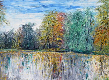 Painting titled "Pond in The Grand Z…" by Daniel Urbaník, Original Artwork, Oil