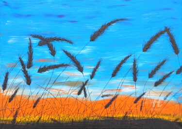 Pittura intitolato "Sunset In The Grass" da Daniel Urbaník, Opera d'arte originale, Acrilico