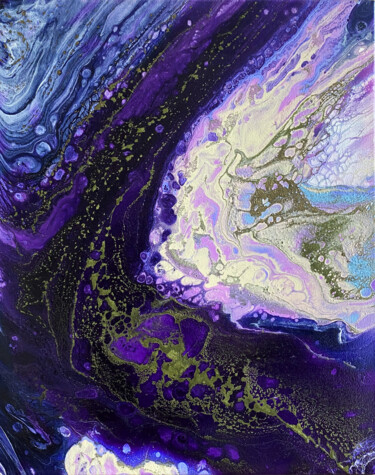 Картина под названием "Violet Vibes" - Daniil Chernenko, Подлинное произведение искусства, Акрил Установлен на Деревянная ра…