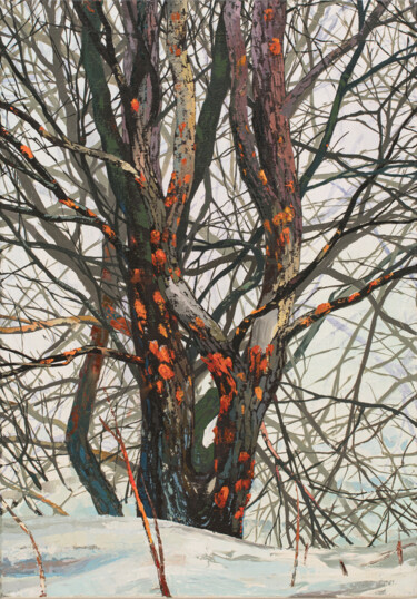 제목이 "Colours of winter"인 미술작품 Daniil Mikhailov로, 원작, 기름 나무 들것 프레임에 장착됨