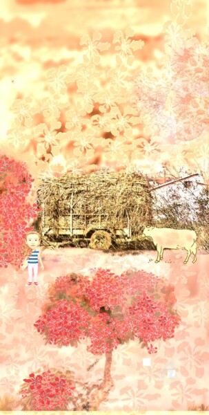 Arts numériques intitulée "Charette de canne" par Danila, Œuvre d'art originale, Peinture numérique