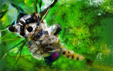 Arte digitale intitolato "Raccoon" da Danila, Opera d'arte originale, Pittura digitale