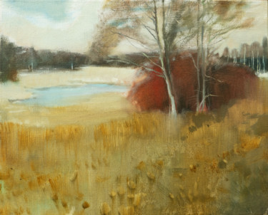 Schilderij getiteld "EARLY SPRING oil la…" door Masha Danilovskaia, Origineel Kunstwerk, Olie