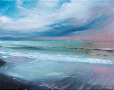 Painting titled "STORM seascape oil…" by Masha Danilovskaia, Original Artwork, Oil