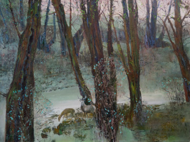 Pittura intitolato "Spring" da Masha Danilovskaia, Opera d'arte originale, Olio