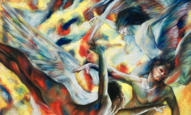 Картина под названием "The Mysterious flam…" - Danko Merin, Подлинное произведение искусства, Масло