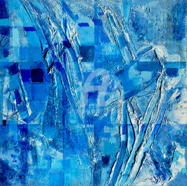 Peinture intitulée "BLUE DANSE" par Daniel Lanoux, Œuvre d'art originale, Collages