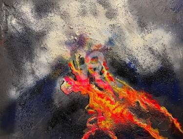 Painting titled "Volcanique" by Daniel Lanoux, Original Artwork, Acrylic