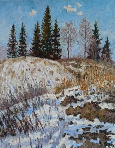 Peinture intitulée "Hills in Ilyinskoe" par Olga Goryunova, Œuvre d'art originale, Huile