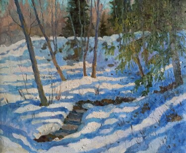 绘画 标题为“Shadows on the snow” 由Olga Goryunova, 原创艺术品, 油