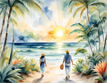 Digital Arts titled "Escape to Paradise" by Danta Albers, Original Artwork, Digital Painting