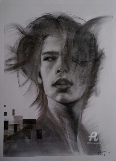 Drawing titled "Decomposition" by Danut Lucian Tolnacs, Original Artwork, Charcoal