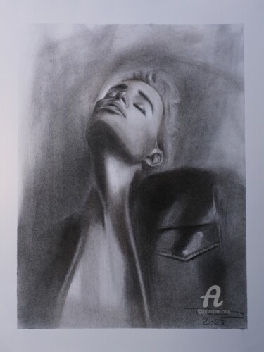 Drawing titled "Rebelle" by Danut Lucian Tolnacs, Original Artwork, Charcoal