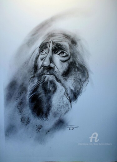 Drawing titled "Faith" by Danut Lucian Tolnacs, Original Artwork, Charcoal