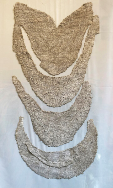 纺织艺术 标题为“Osamotnione” 由Danuta Elzbieta Czyzyk, 原创艺术品, 挂毯 安装在其他刚性面板上