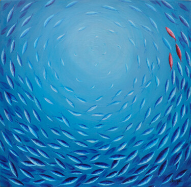 Peinture intitulée "Under the water" par Dane, Œuvre d'art originale, Acrylique Monté sur Châssis en bois