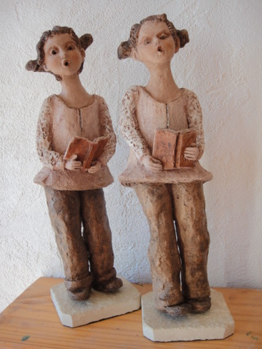 Sculpture titled "La chorale : Martin…" by Danielle Benotto, Original Artwork, Terra cotta