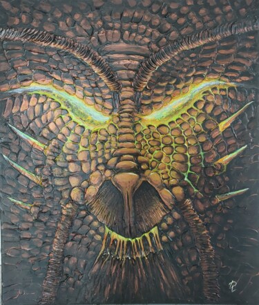 Malerei mit dem Titel "Дракон" von Daria Belykh, Original-Kunstwerk, Acryl Auf Keilrahmen aus Holz montiert