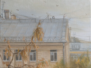 Peinture intitulée "Вид из окна. Осенни…" par Daria Rysakova, Œuvre d'art originale, Huile