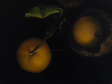Peinture intitulée "Натюрморт с жёлтыми…" par Daria Rysakova, Œuvre d'art originale, Huile