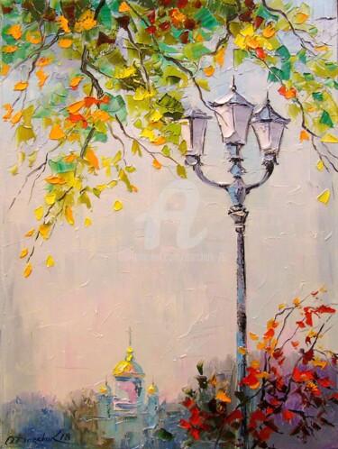 Pintura titulada "Lonely lantern" por Olha, Obra de arte original, Oleo